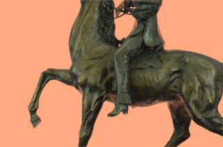 Frederic Remington Buffalo Signal Bronze Sculpture England Collector Society