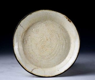 Chinese Song Dynasty Ge Kiln Plate / W 14.  7[cm] Qing Ming Bowl Pot Vase