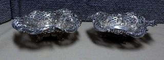 2 Tiffany & Co Sterling Silver Footed Bowls With Open Work Reticulated 11.  55 Toz