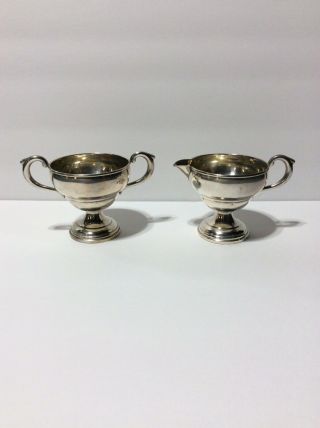Vintage Sterling Silver Cream And Sugar Set,  Weighted