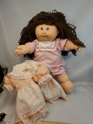 Rare Designer Line Cabbage Patch Kid Brown Hair Blue Eyes Doll 1989 Cpk Coleco