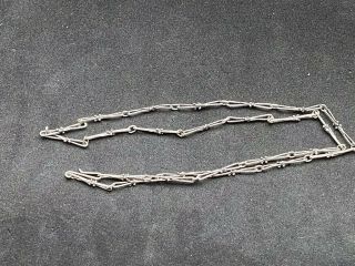 Antique Marked Sterling Silver Art And Craft Silver Chain Necklace - 42cm