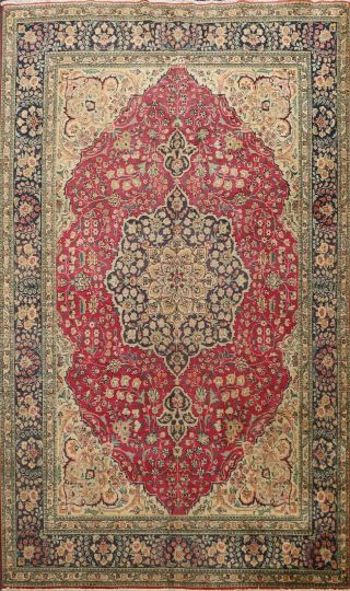Floral Semi Antique Tebriz Handmade Area Rug Traditional Oriental Carpet 8 