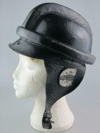 Antique World War Ii German Motorcycle Leather Helmet Circa 1940