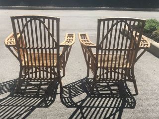 Vintage Palecek Rattan Chairs MCM Set 2