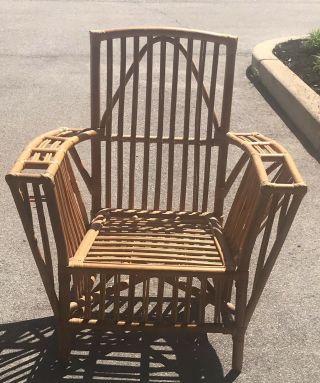 Vintage Palecek Rattan Chairs MCM Set 3