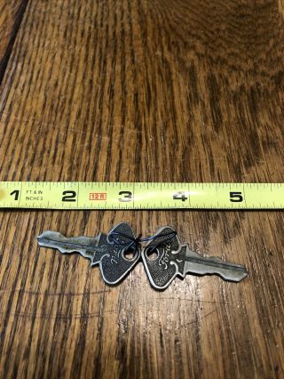 (2) Vintage Ford Car Key Model T Antique Number 62 Classic Car Tools Old Brass
