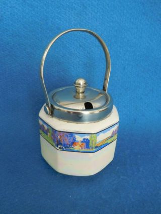 Art Deco Porcelain China Mustard Jam Jelly Honey Jar L&sons Hanley England