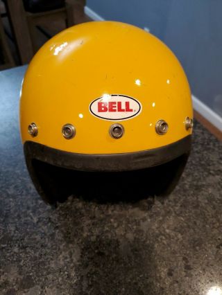 Vintage Bell Magnum Iii 3 Motorcycle Car Racing Helmet 7 1/4 Yellow