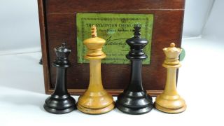 Antique Jaques of London Staunton Ebony & Boxwood Chess Set 2