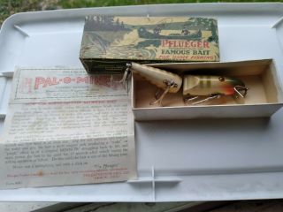 Pflueger Palomine Old Fishing Lure Glass Eyes Jointed Pike