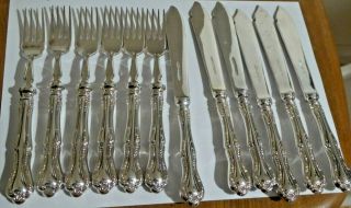 Set Of 6 X Vintage Mappin & Webb Silver Plated Fish Eaters Cutlery - 12 X Piece