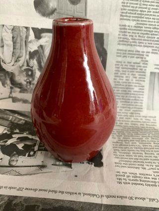 Chinese Antique China Red - Glazed Boeuf Oxblood Sang De Porcelain Small Vase