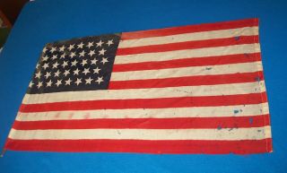 Antique Us American Flag 38 Stars 1877 Colorado Dancing Stars 18 " By 32 " Parade