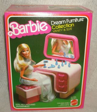 Vintage 1978 Barbie Mattel Dream Furniture Vanity & Seat 2469 Box
