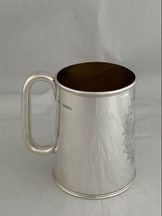 Victorian Antique Silver Pint Mug Tankard 1883 London Henry Curry Sterling