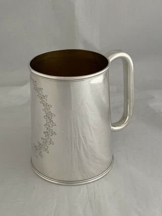Victorian Antique Silver PINT MUG TANKARD 1883 London Henry Curry Sterling 2