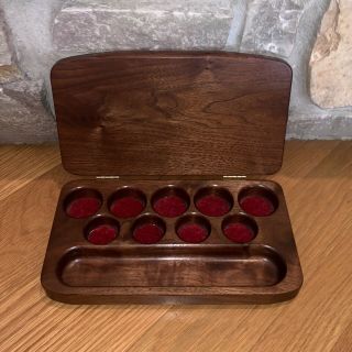 Vintage Usa Made Mahogany - Brown Oak Wood Paint Paintbrush Artist Storage Box