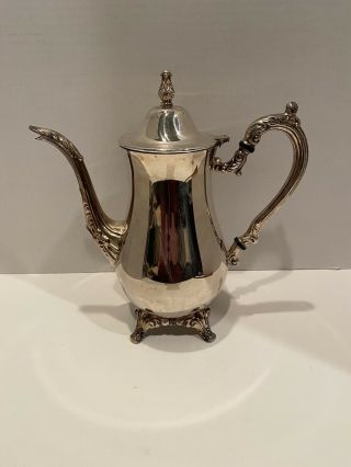 Vintage Oneida Usa Silverplate Footed Coffee Tea Pot
