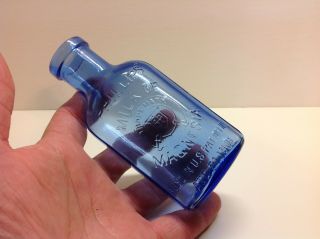 Small Antique Cobalt Blue Milk Of Magnesia Bottle.