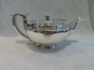 Early 19th C George Iv English Sterling Silver Large Tea Pot London 1828 Empire