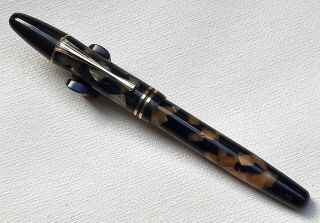 Antique Mont Blanc Meisterstuck L25 Black & Pearl Fp Made In Germany (ar4563)
