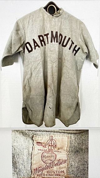Antique Baseball - 1905 Wright & Ditson Dartmouth Game Jersey Was $1,  800