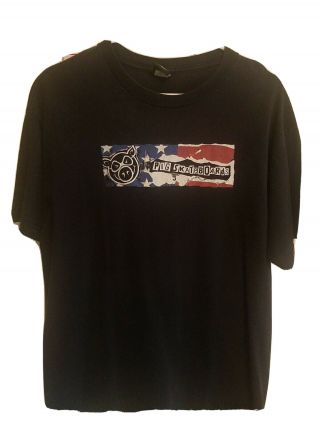 Mens Vintage Clothing Pig Skateboards Logo Black Tshirt American Flag