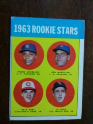 1963 Topps Pete Rose Cincinnati Reds 537 Rookie Baseball Card