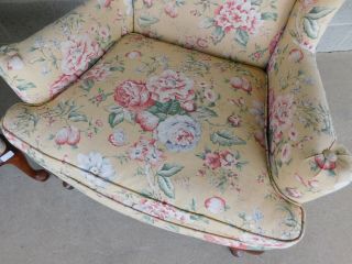Ethan Allen Queen Anne Style Wing Back Chairs - a Pair 2