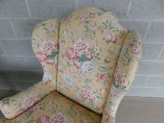 Ethan Allen Queen Anne Style Wing Back Chairs - a Pair 4