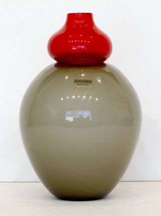 Vintage Alfredo Barbini Mid Century Modern Murano Art Glass Vase /artist Signed