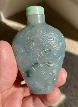 A Quality 18th/19th Century Chinese Jadeite Snuff Bottle