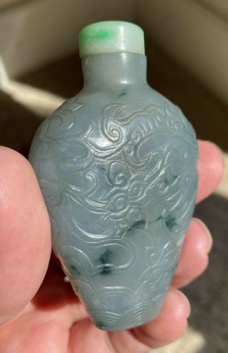 A Quality 18th/19th century Chinese jadeite snuff bottle 3