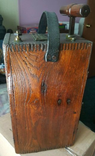 VINTAGE/ANTIQUE SB BLASTING MACHINE 3 WOODEN DYNAMITE DETONATOR PLUNGER 3