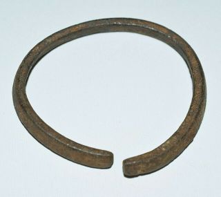 Antique African Tribally Hand Forged Iron Bracelet Metal Trade Currency,  Mali