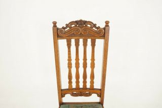 4 Antique Carved Oak Dining Chairs,  High Back Kitchen Chair,  Scotland 1920 B2346 5