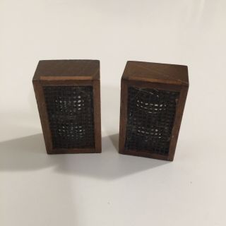 Vintage Dollhouse Miniatures 1:12 Scale Stereo Speakers Wooden Cabinets