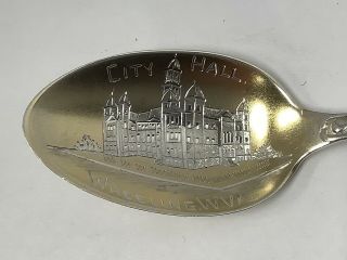 Sterling silver souvenir spoon Wheeling West Virginia City Hall 2