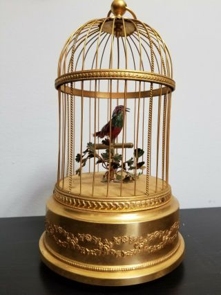 Antique Bontems Mechanical Singing Bird Cage,  France - Ca.  1900 - See Video