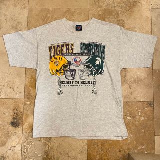 Vintage Michigan State Spartans Vs Lsu Tigers T - Shirt 90s Size Large Usa