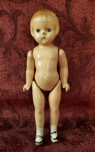 Vintage Effanbee Wee Patsy All Composition Doll 6 " Molded Hair Tlc/project Doll