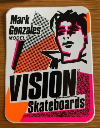 ,  Rare Vintage Vision Skateboards Mark Gonzales Model Sticker 1987,