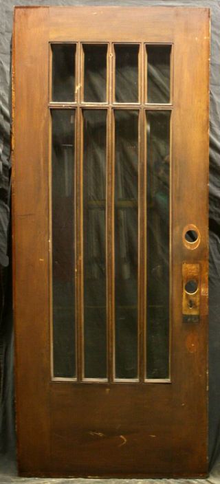 32 " X79 " X1.  75 " Antique Vintage Old Wood Wooden Exterior Entry Door Beveled Glass