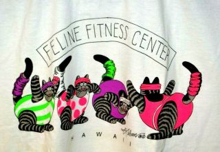 Vtg.  Crazy Shirts Hawaii B Kliban Yoga Fitness Cats Xl