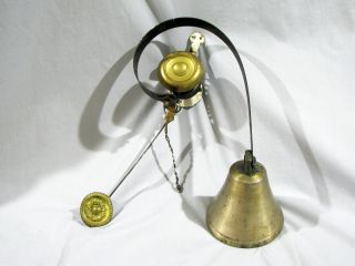 Antique Victorian Brass Door Bell - For Shop Door