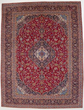 Classic Floral Design Hand - Knotted 10x13 Semi Antique Oriental Area Rug Carpet