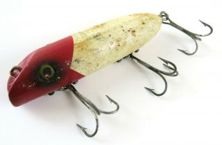 Vintage South Bend Bass - Oreno Wood Crankbait Fishing Lure,  Red Head