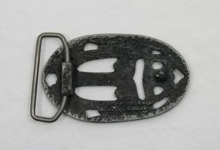 Vintage Cut - Out Scarab Ankh Religious The Chad Mfg Oval Belt Buckle 3