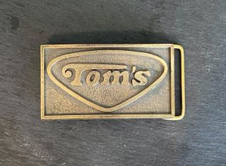 Rare Vintage Tom’s Snacks Belt Buckel By Jostens